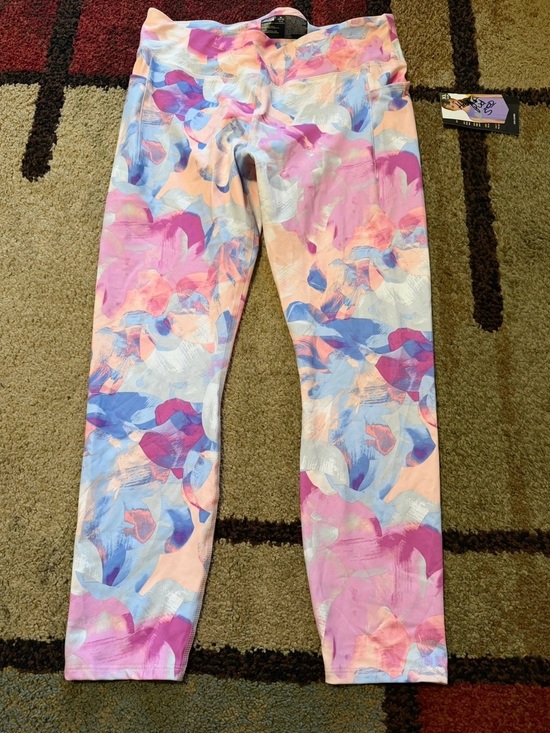 Avia Other - Avia Girls' Pink, Blue & Peach Abstract Print Leggings